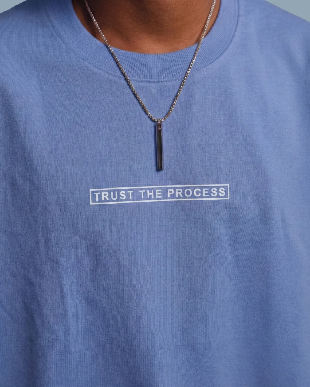 Trust the process quote lavender blue oversized t-shirts