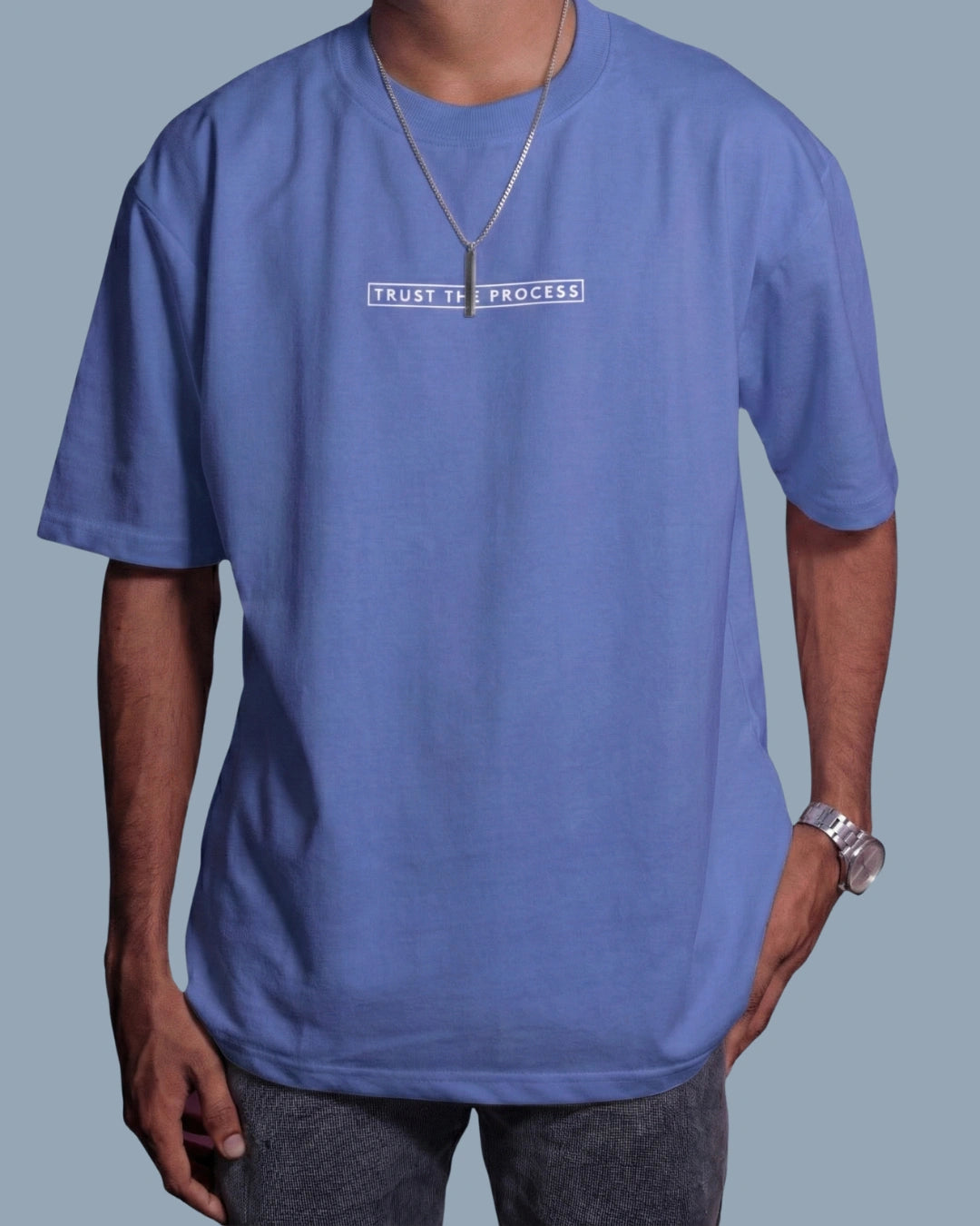Trust the process quote lavender blue oversized t-shirts (3)