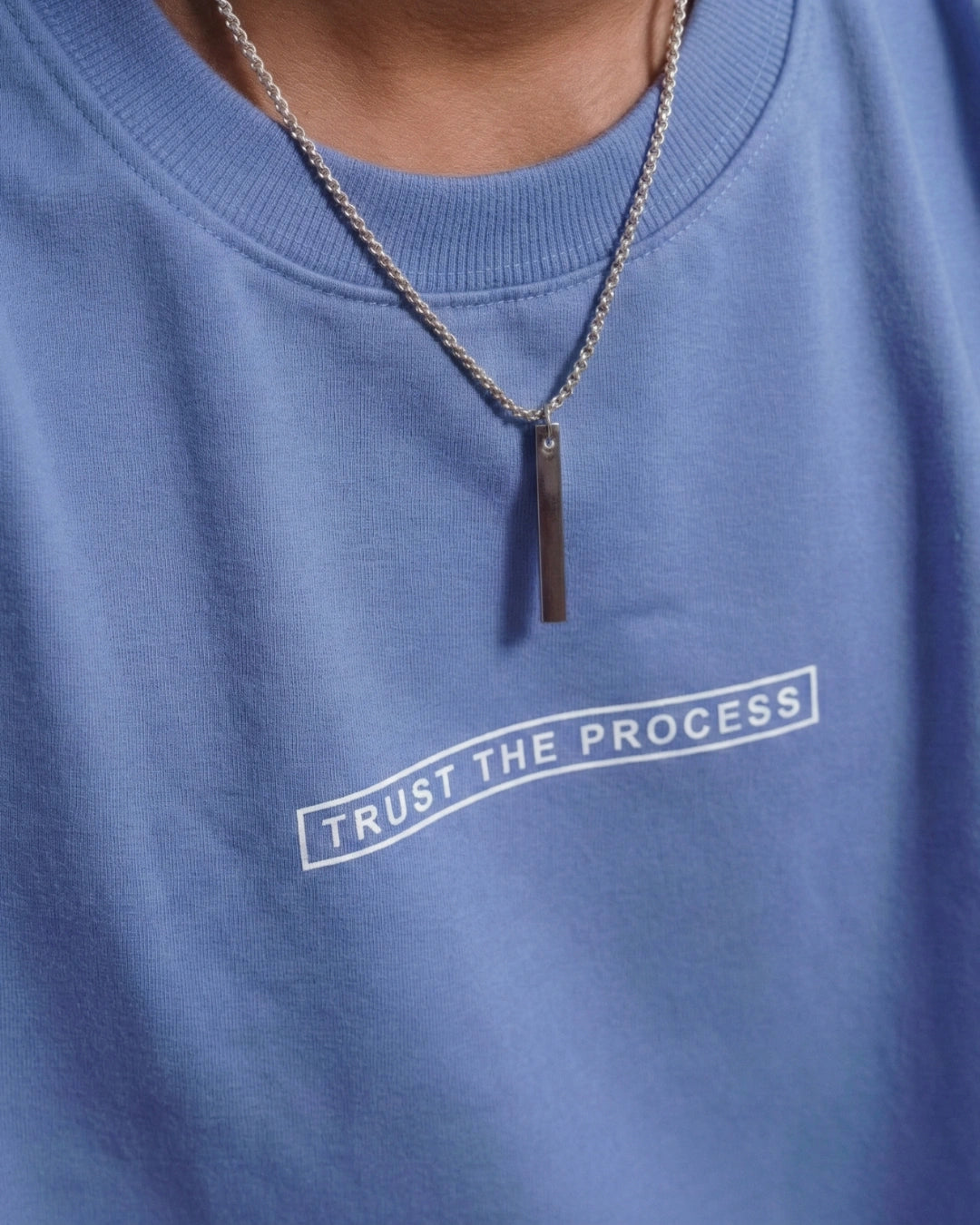 Trust the process quote lavender blue oversized t-shirts