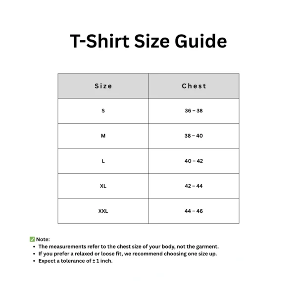 Quote N Tees T-Shirt Size Guide